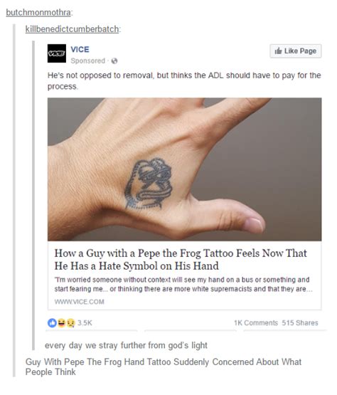 How a Guy with a Pepe the Frog Tattoo Feels Now That He Has .